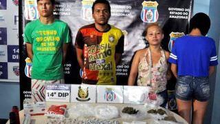 Em Manaus, trio é preso e adolescente é apreendida com quatro quilos de drogas