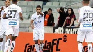 Com dois de Kayke, Santos vence mais uma e manda Atlético-PR para a lanterna