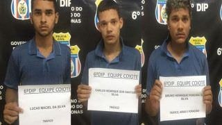 Trio é preso com armas, munições e drogas em conjunto habitacional de Manaus