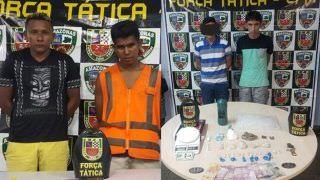 Quarteto é detido por tentativa de homicídio e tráfico de drogas, em Manaus