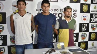 Polícia prende trio que planejava assalto a casa lotérica, no Centro de Manaus