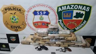 Homem é preso com duas armas de fogo e 29 kg de maconha em Manaus