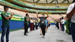 Pacientes do projeto RespirAR realizam atividades físicas na Arena