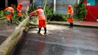 Equipes de limpeza da Prefeitura atuam em áreas afetadas pela chuva