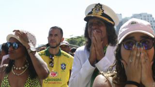 Alegria dá lugar à tristeza na Fan Fest com a derrota do Brasil