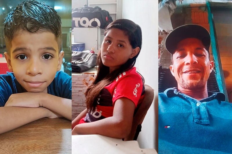 Italo Samuel, Helena e Victor Augusto estão desaparecidos (Fotos: Divulgação/PC-AM) PC-AM busca por três pessoas que desapareceram em Manaus