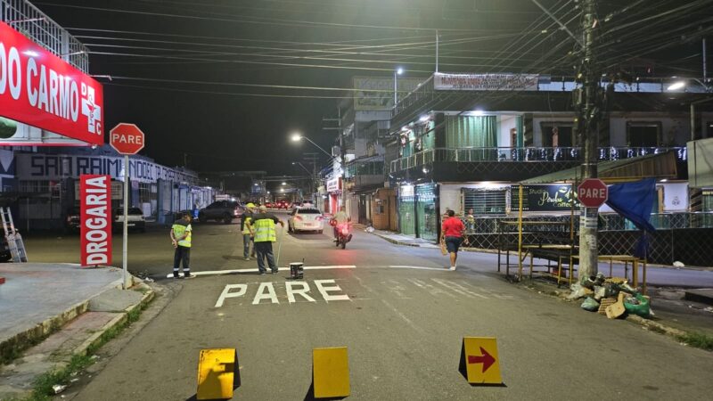 Prefeitura de Manaus implanta sinalização viária no bairro São Raimundo