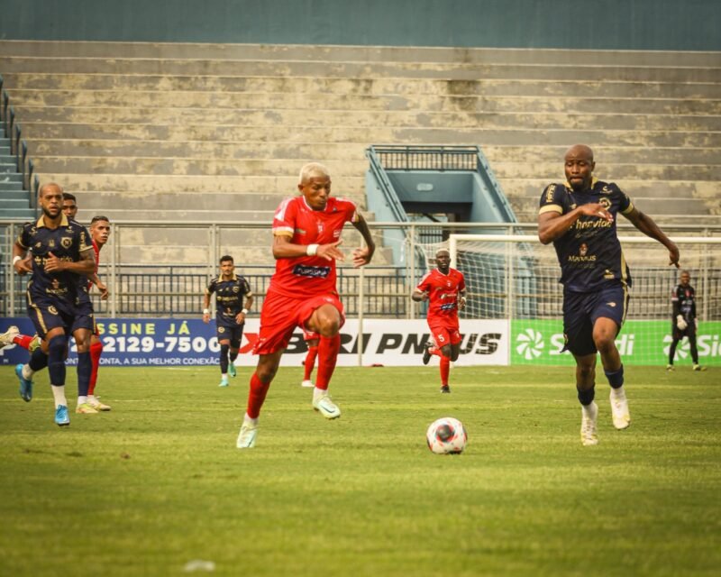 Nacional e Princesa do Solimões fizeram duelo duro e empataram por 1 a 1 (Foto: Thiago Lesmo/PSEC) Fora de casa, Princesa do Solimões busca empate diante do Nacional
