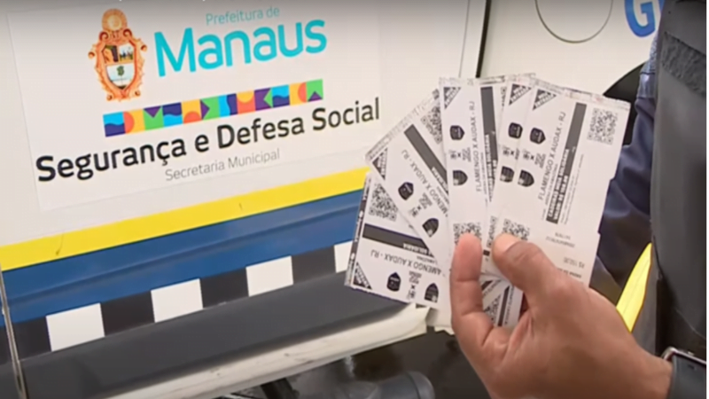 Ingressos falsos para o jogo entre Flamengo e Audax (Foto: Divulgação/Semseg) Prefeitura flagra venda ingressos falsos para o jogo Flamengo x Audax