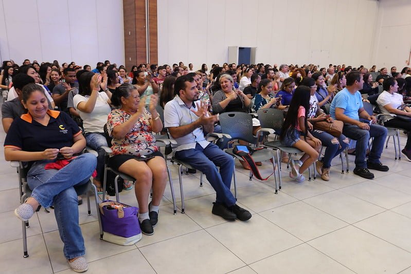Programa English Manaus 'aulão' presencial (Foto: Clóvis Miranda/Semcom) Prefeitura de Manaus promove último ‘aulão’ presencial do programa English Manaus