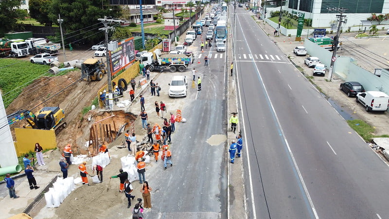 Prefeitura de Manaus avança em obra na avenida Constantino Nery