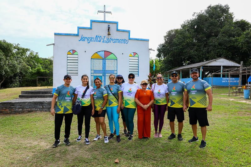 Comitê da Cidade Sul-Americana do Desporto visita comunidade para acompanhar os Jogos Interculturais Indígenas (Foto: João viana/Semcom) Prefeitura de Manaus realiza Jogos Interculturais Indígenas
