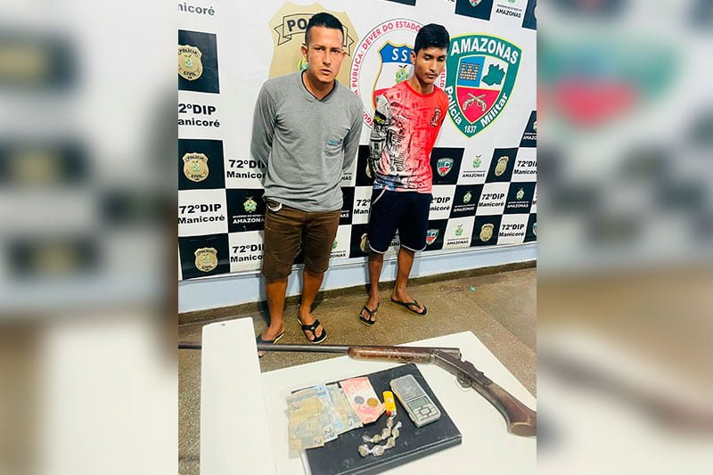 Edinaldo e Dena foram presos por tráfico de drogas (Foto: Divulgação) AM: ação policial prende dupla por tráfico de drogas em Manicoré