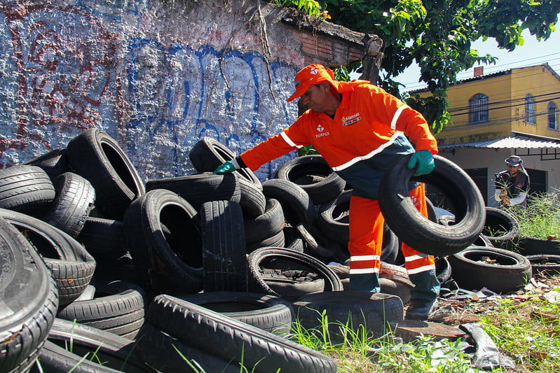 ‘Dia D’ contra dengue recolhe 52 mil pneus para eliminar criadouros do mosquitos