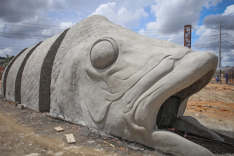 Obras da área molhada e de peixes grandes avançam no parque Amazonino Mendes