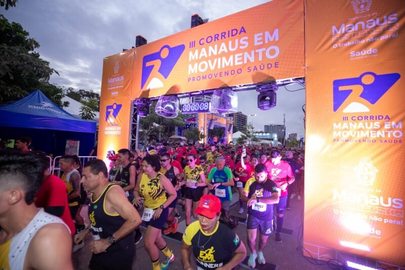 Mais de 6 mil pessoas, entre atletas, amantes de corridas e torcedores, prestigiaram a corrida de rua “Manaus em Movimento (Foto: Divulgação/Semsa) Corrida de rua movimenta Ponta Negra com público de mais de 6 mil pessoas
