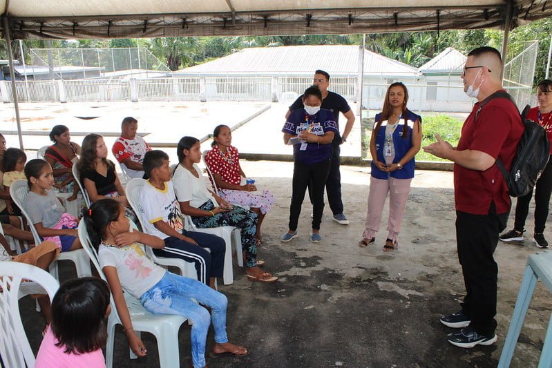 Semasc promove ação de saúde para indígenas venezuelanos atendidos por serviço de acolhimento