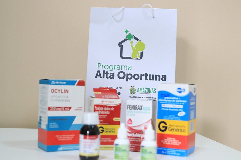 Kit com medicamentos, do programa 'Alta Oportuna' (Foto: Divulgação/Secom) Alta Oportuna: mais de 300 crianças com síndrome respiratória receberam liberação para tratamento em casa