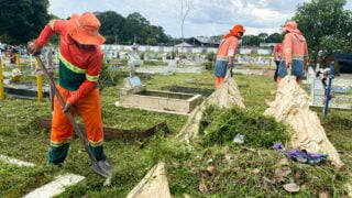 Cemitérios de Manaus recebem mutirão de limpeza e infraestrutura para o Dia das Mães