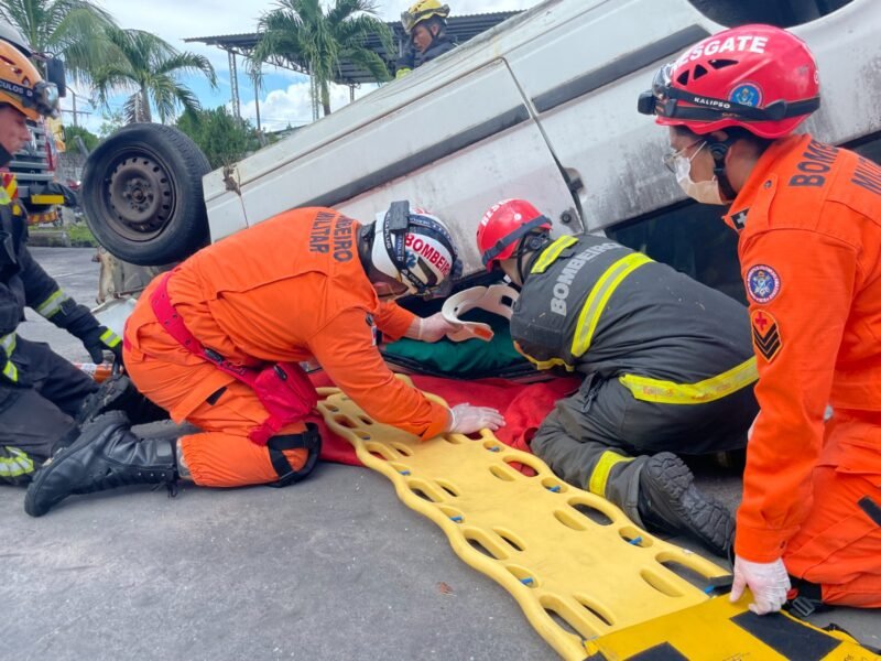 ‘Maio Amarelo', prevenção a acidentes de trânsito (Foto: Jaqueline Macedo e Anne Alves/FVS-RCP) Maio Amarelo: Educação em saúde destaca prevenção de acidentes de trânsito para motoristas