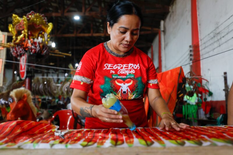 Boi Garantido leva sustentabilidade para a arena com a produção de penas artesanais