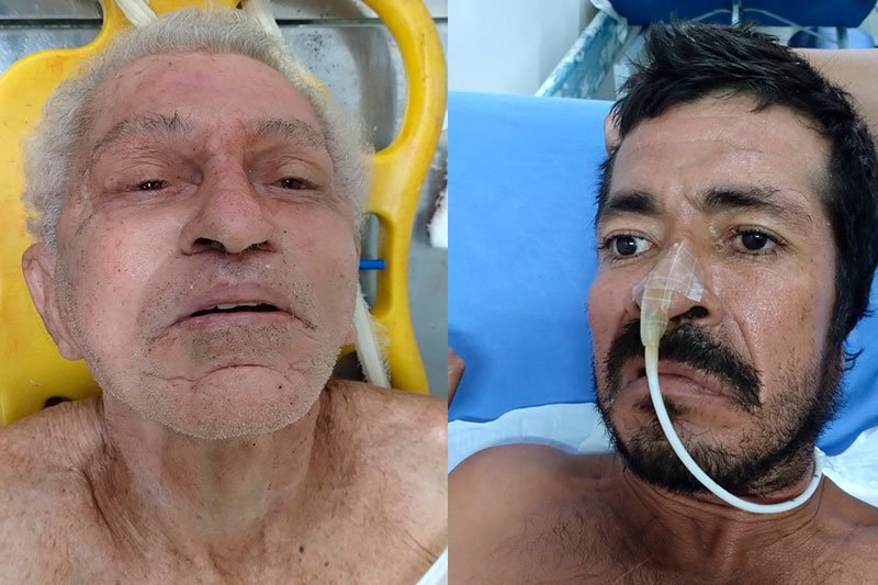 Dois pacientes, do sexo masculino, ainda não identificados (Fotos: Divulgação SES-AM) HPS João Lúcio procura familiares de pacientes internados