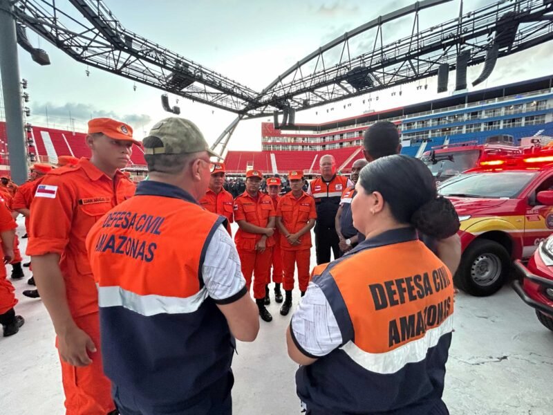 A Defesa Civil do Amazonas monitora os eventos naturais adversos (Foto: Karol Barros/ Defesa Civil do Amazonas) informa a possibilidade de chuvas durante as noites do Festival de Parintins