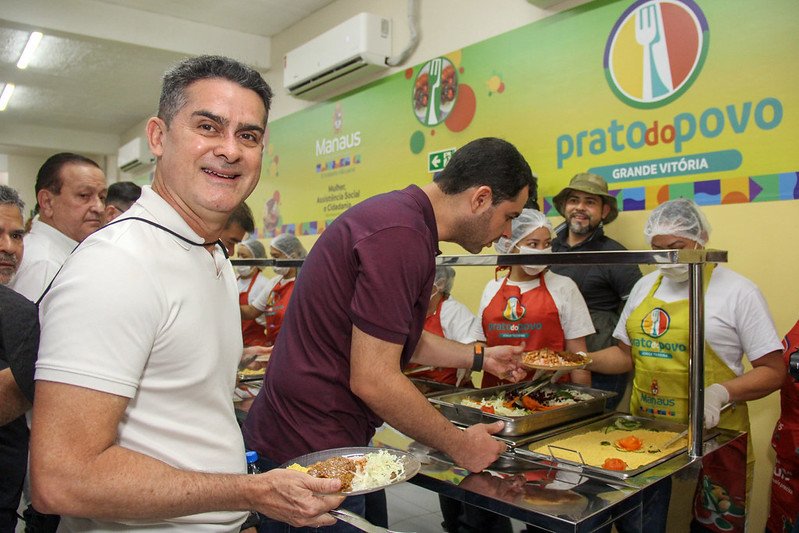 Prefeito de Manaus, David Almeida (Foto: Valdo Leão/Semcom) Prefeitura inaugura Prato do Povo no bairro Grande Vitória