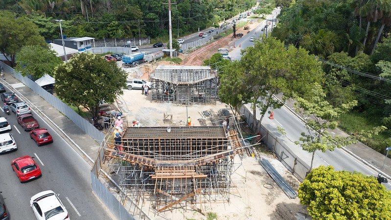 Projeto do viaduto já alcançou 30% de execução (Foto: Carlos Oliveira/Seminf) Viaduto que vai interligar avenidas Efigênio Salles e Torres chega a 30% de execução do projeto