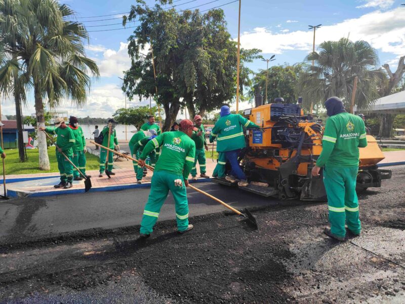 Governo do Amazonas retoma obra de pavimentação de ruas do sistema viário de Maraã