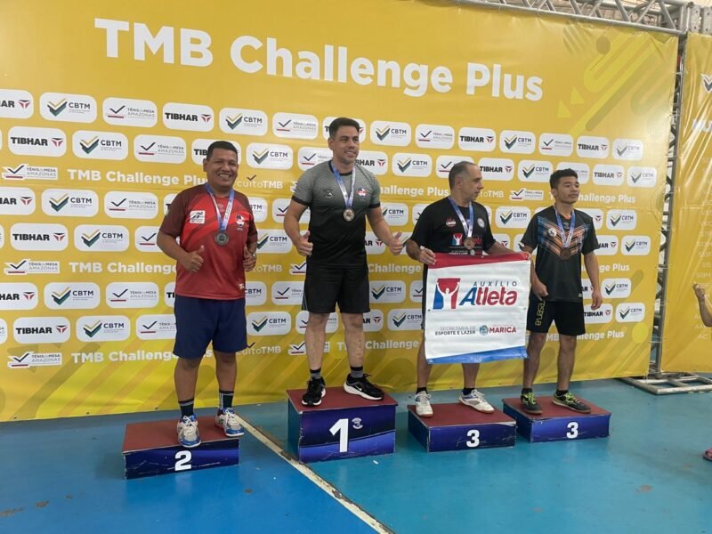 O amazonense Alexandre Alfon, garantiu medalha de ouro na categoria paralímpica (Foto: Divulgação/Sedel) Paratleta amazonense se destaca em competição nacional de tênis de mesa
