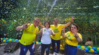 Alberto Neto e Maria do Carmo recebem apoio de Bolsonaro e Michelle em Manaus