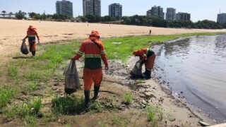 Orla da Ponta Negra e igarapés de Manaus recebem ação de limpeza