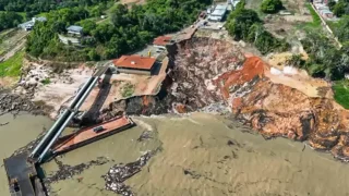 Porto em Manacapuru, no Amazonas, desaba em meio a obras