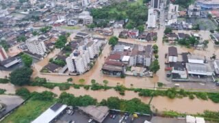 Chuvas intensas que atingem Santa Catarina (Foto: Coredec/Santa Catarina)