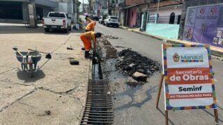 Prefeitura realiza serviço emergencial de limpeza e desobstrução de galerias de águas pluviais