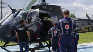 Atendimento aeromédico (Foto: Divulgação/SSP-AM)