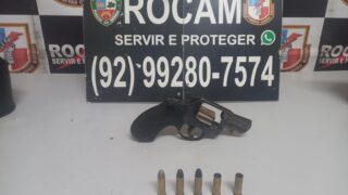 Apreensão de arma de fogo em Iranduba (Foto: Divulgação/SSP-AM)