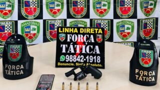 Revólver apreeendio pela Força Tática (Foto: Divulgação/PMAM)