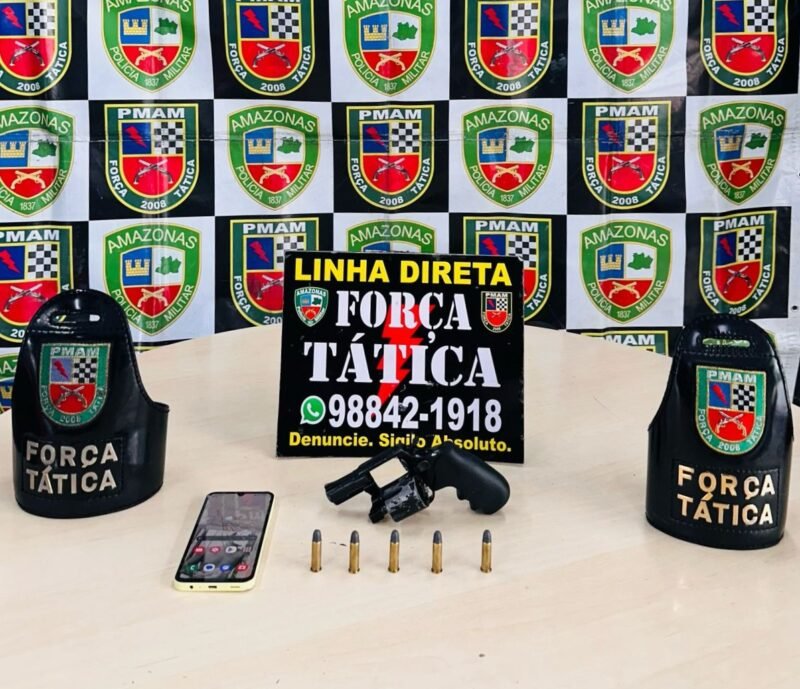 PM apreende três armas de fogo em ações em Manaus