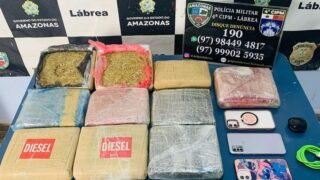 Drogas apreendidas em Lábrea (Foto: Divulgação/PMAM)