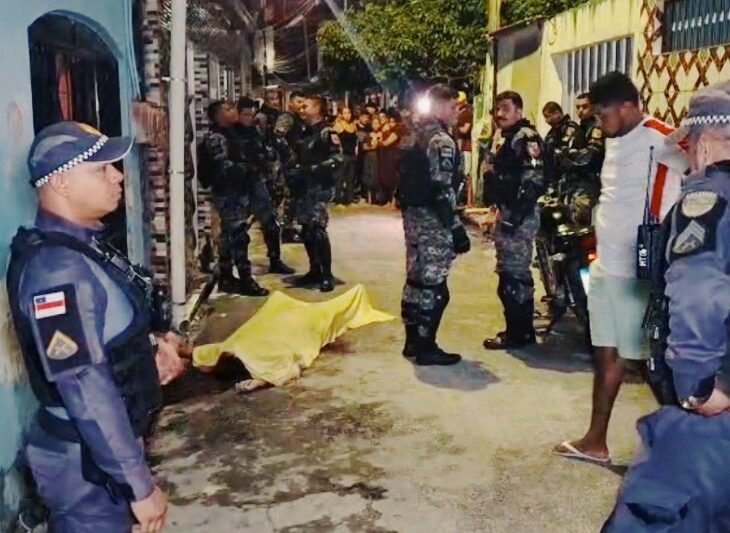 O local de homicídio foi isolado pela polícia (Foto:Divulgação)