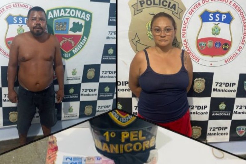 Casal é preso por tráfico de drogas em Manicoré