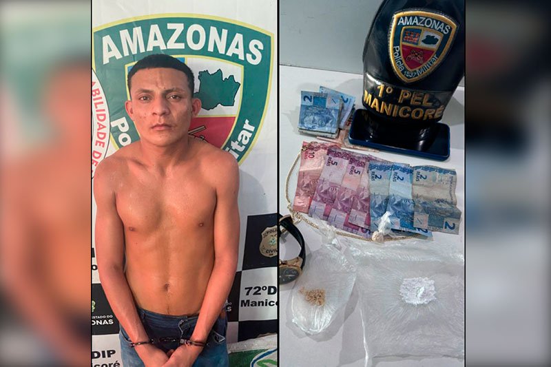 PM prende suspeito de tráfico e usuário em Manicoré