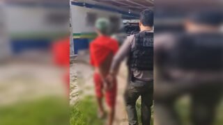 O suspeito foi encaminhado para a delegacia (Foto: Divulgação/PC-AM)