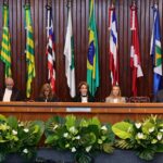 Posse da nova mesa diretora do TRF-1 (Foto: Filipe Jazz/TCE-AM)