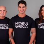 Matheus Garcia ao lado de Francisco Garcia e Rebeca Garcia no lançamento da pré-candidatura. (Foto: Divulgação)