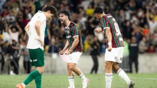 Cano comemora o gol da virada do Fluminense sobre o Palmeiras. (Foto: Marina Garcia/Fluminense FC)