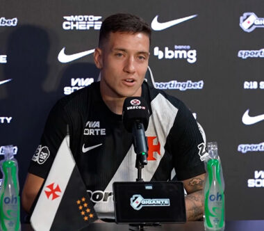 Bruno Duarte durante apresentação em coletiva de imprensa (Foto: Reprodução)
