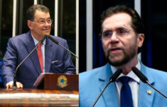 Eduardo Braga e Plínio Valério permanecerão no Senado Federal pelos próximos oito anos. (Foto: Arte/Diário Manauara)